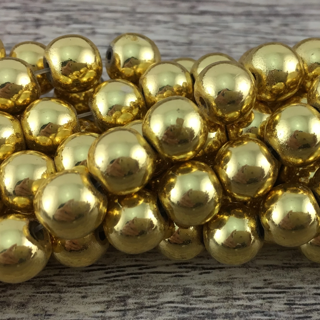 6mm Gold Hematite Bead | Bellaire Wholesale