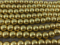 8mm Gold Hematite Bead | Bellaire Wholesale