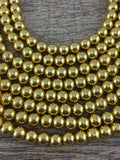 8mm Gold Hematite Bead | Bellaire Wholesale