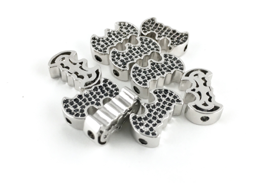Silver CZ Micro Pave Bead | Bellaire Wholesale