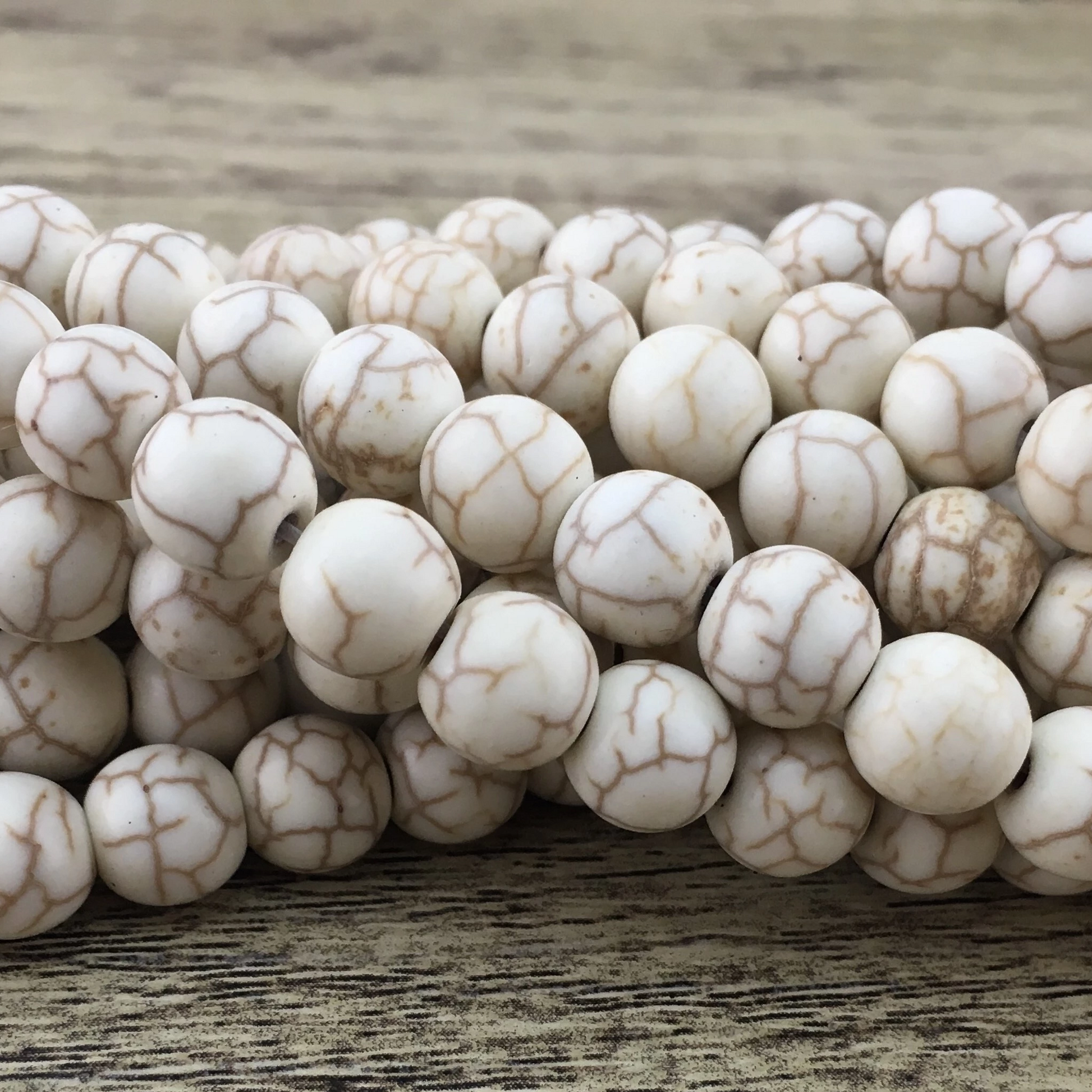 8mm Beige Howlite Bead | Bellaire Wholesale