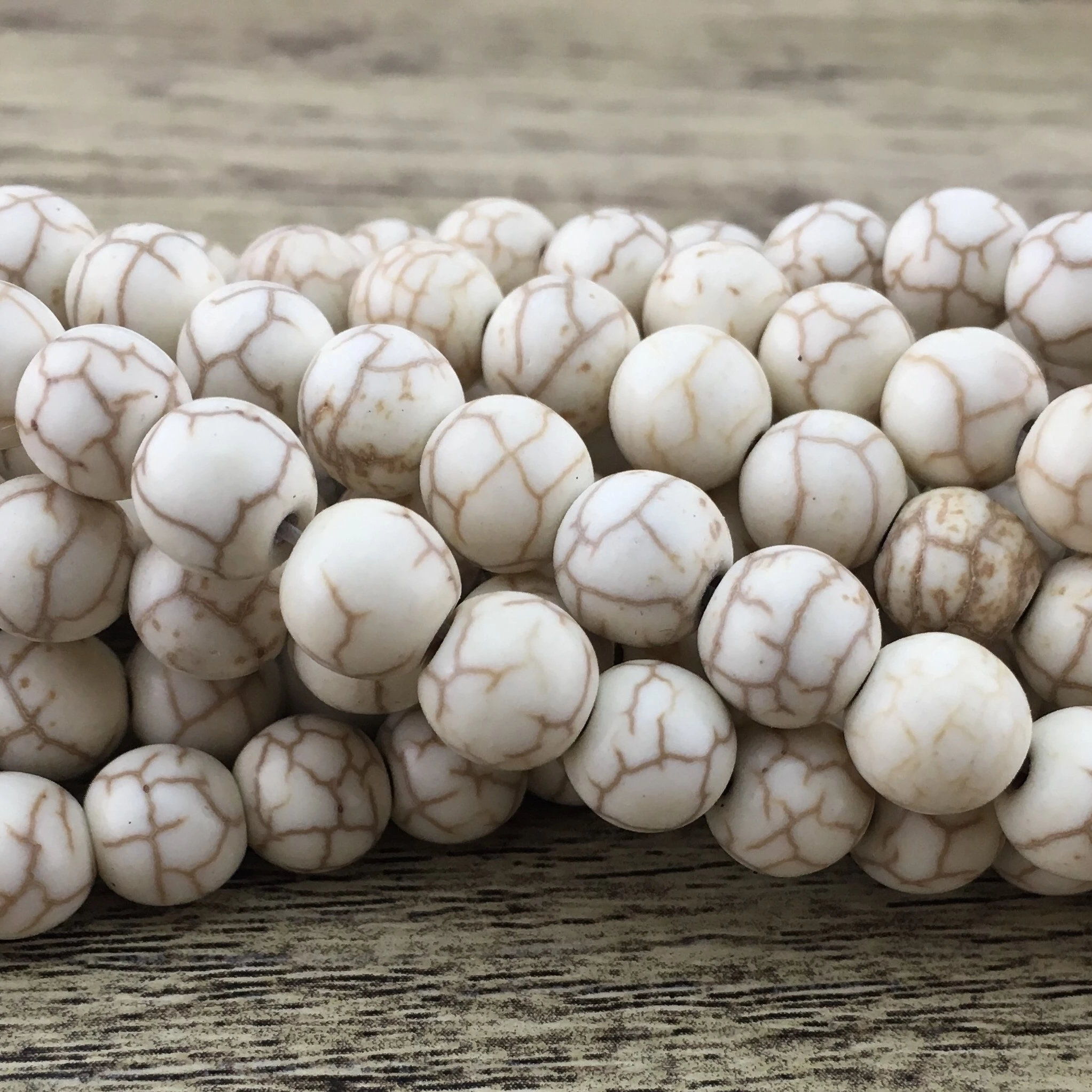 8mm Beige Howlite Bead | Bellaire Wholesale