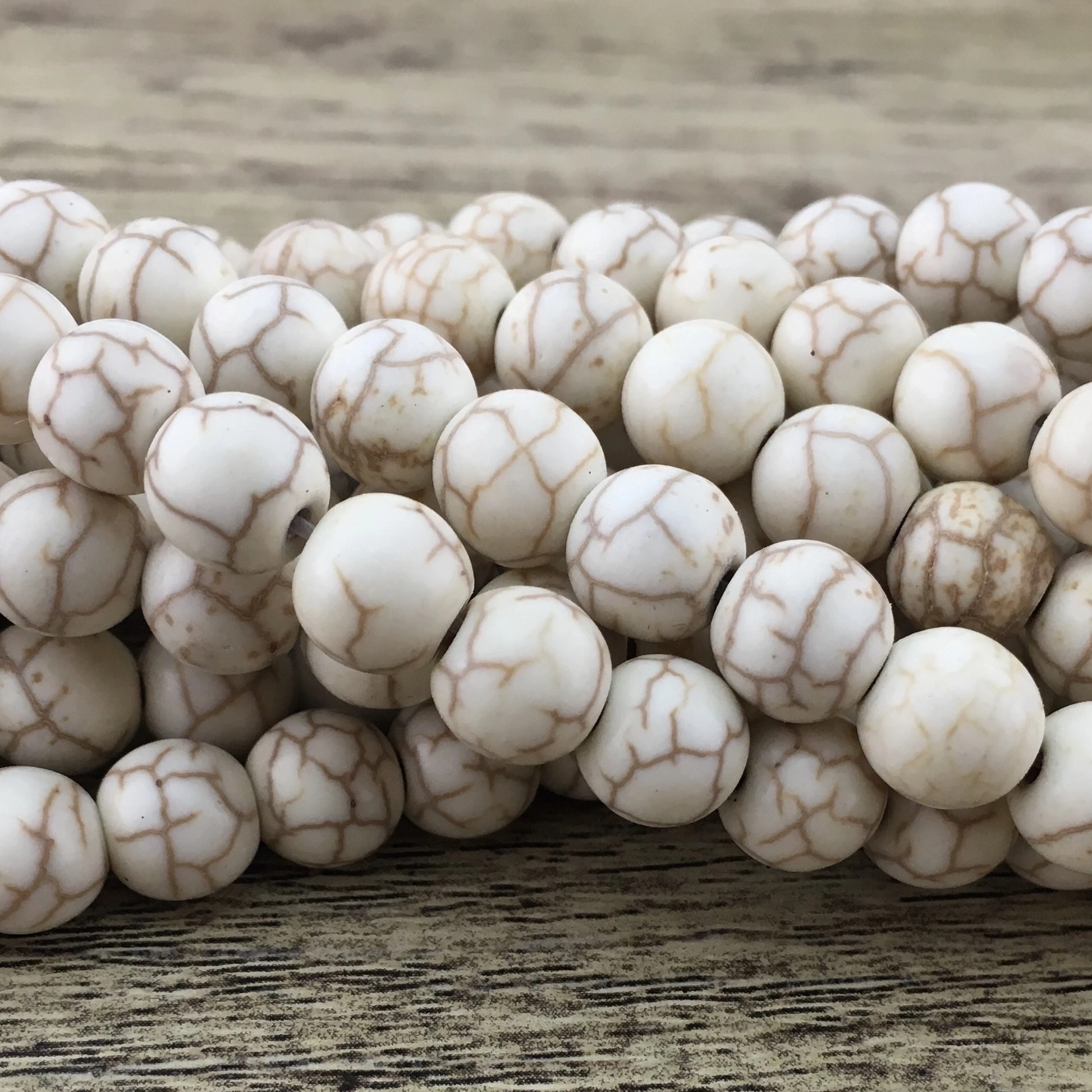 6mm Beige Howlite Bead | Bellaire Wholesale