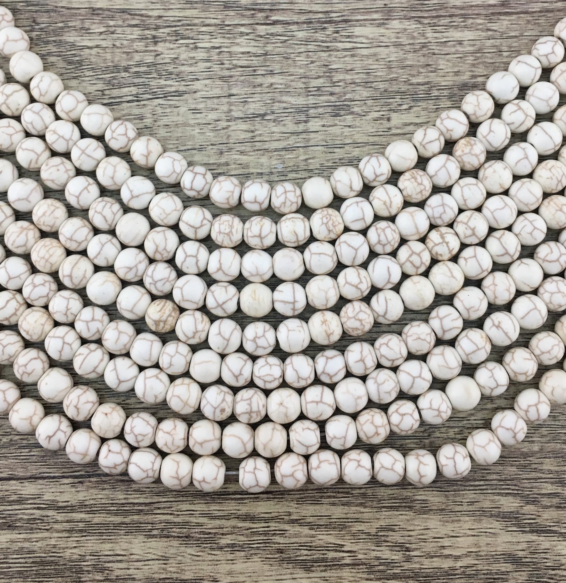 8mm Beige Howlite Bead | Bellaire Wholesale
