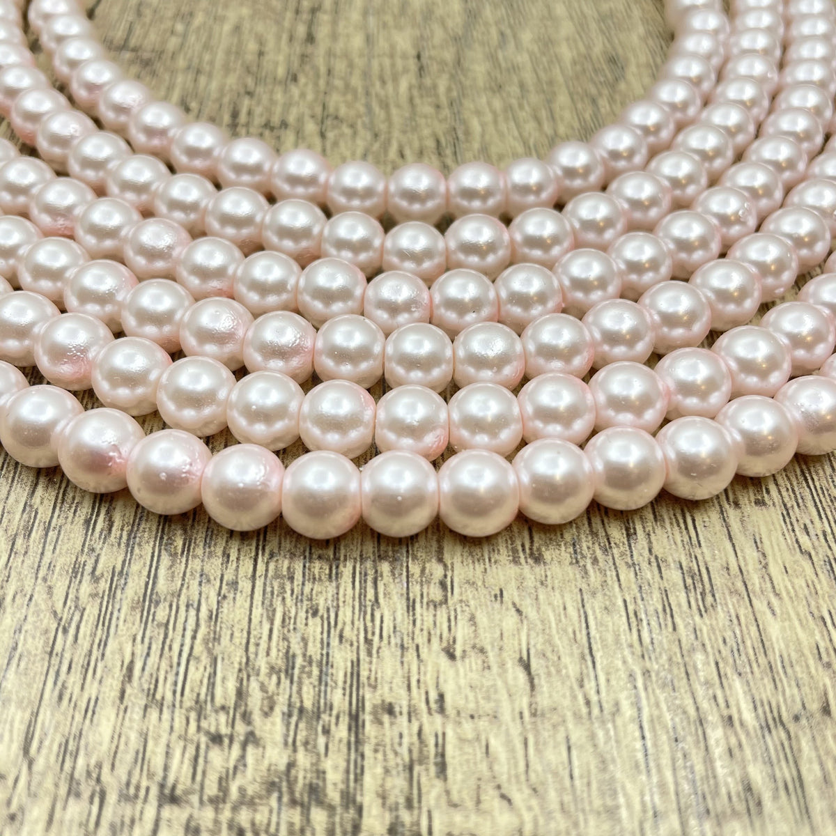 8mm Faux Glass Pearl Bead Blush Pink | Bellaire Wholesale