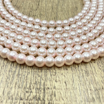 8mm Faux Glass Pearl Bead Blush Pink | Bellaire Wholesale