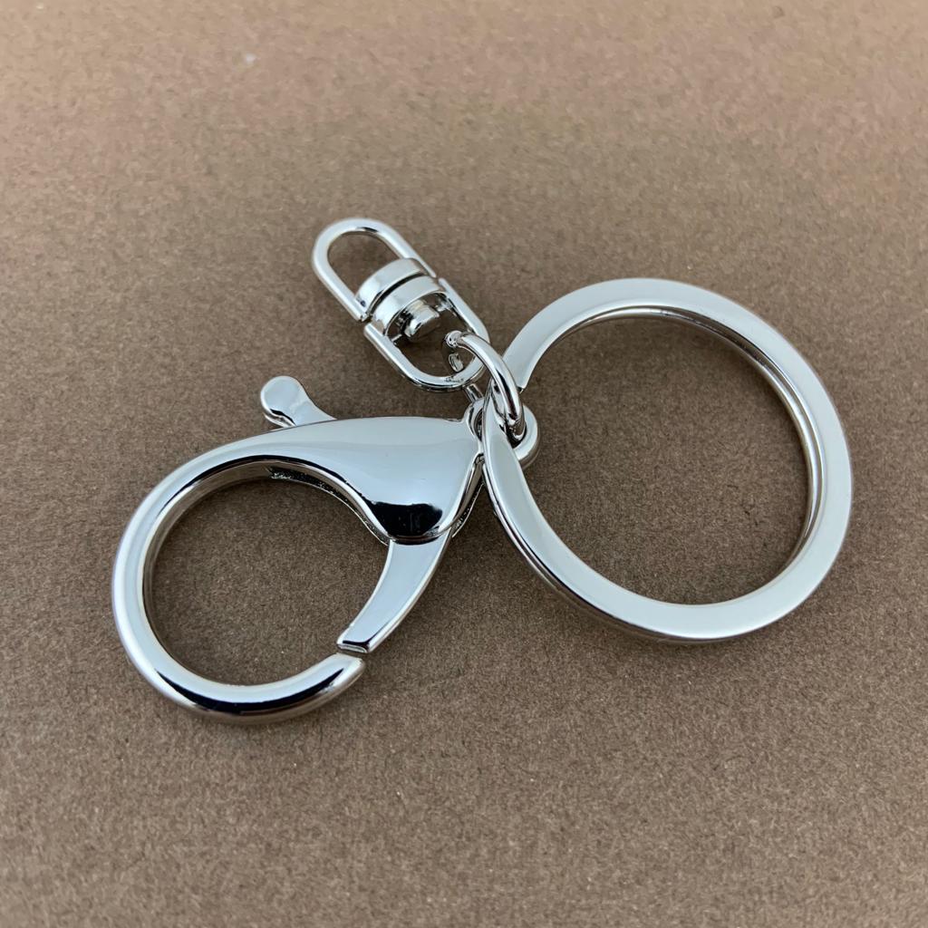 4 Silver Plated Large Lobster Clasps with Key Ring| Bellaire Wholesale
