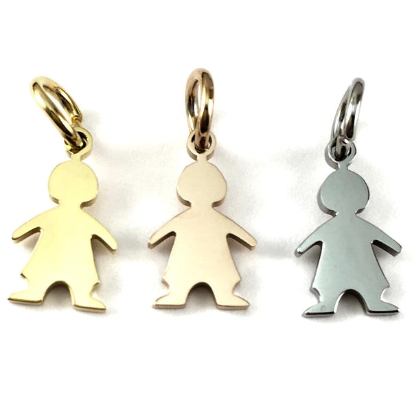 Boy and Girl Stainless Steel Charm, Boy Charm, Girl Charm, | Bellaire Wholesale