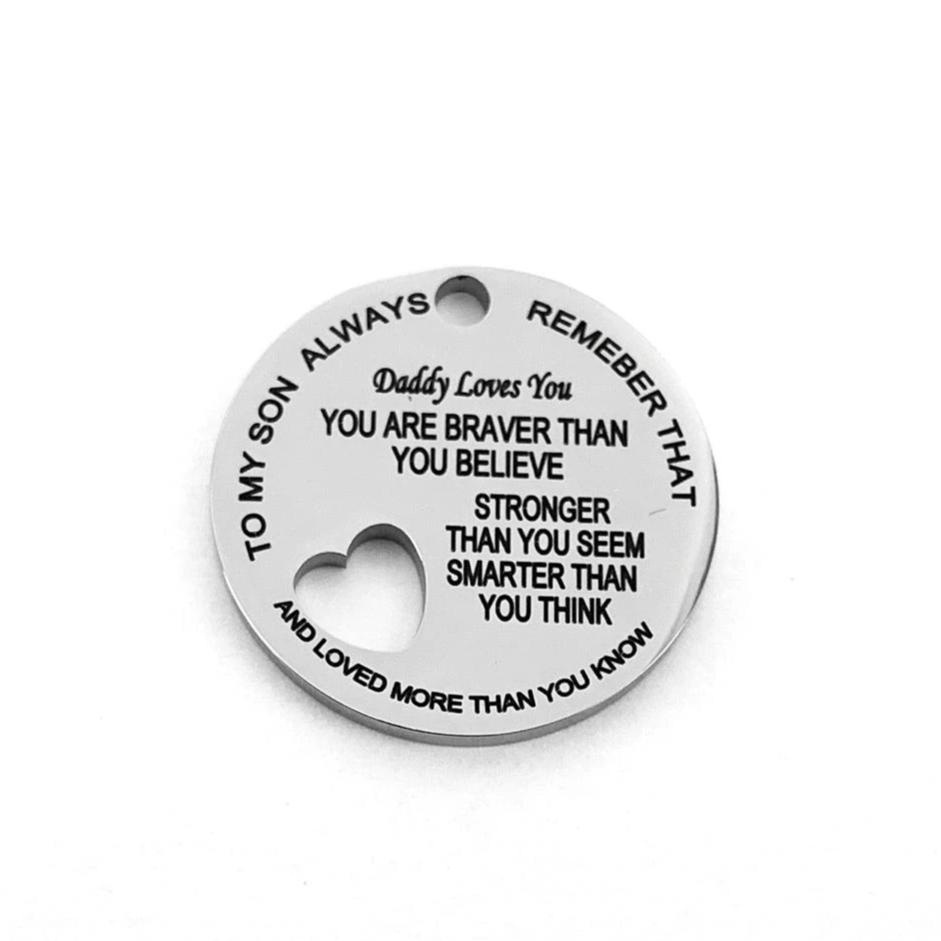 To My Son Remember... Personalized Charm | Bellaire Wholesale