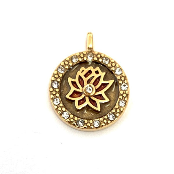 Gold Plated Steel Lotus Flower Charm | Bellaire Wholesale