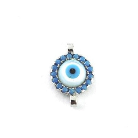 Gold Evil Eye  CZ Pave Connector | Bellaire Wholesale