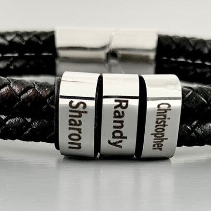 Faux Leather Men's Braided bracelet | Bellaire Wholesale