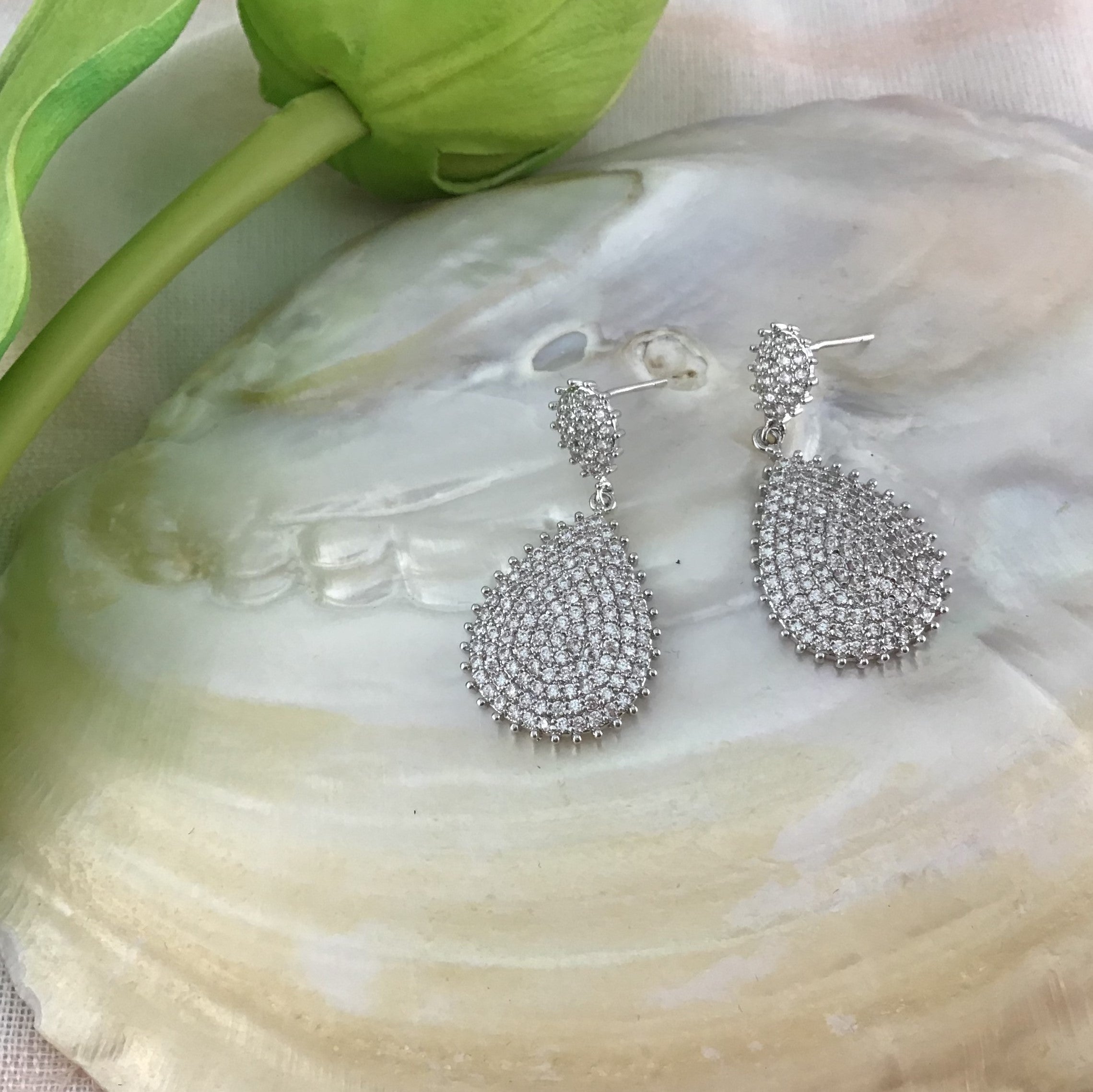 Bridal Cubic Zirconia Earrings, 18K Plated | Bellaire Wholesale