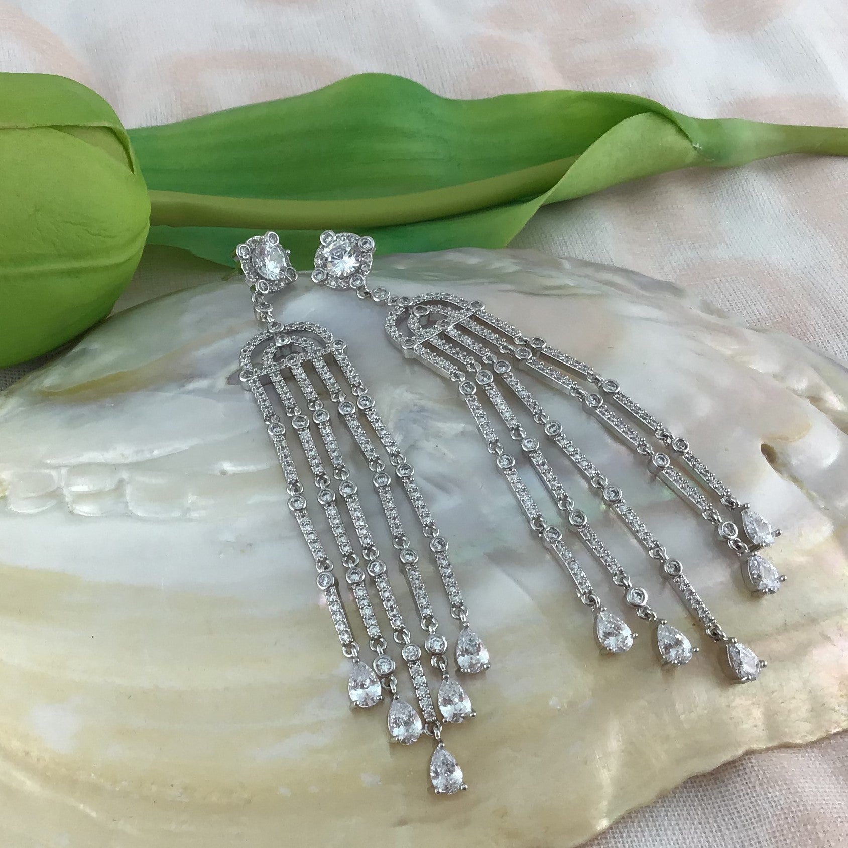 Bridal Cubic Zirconia Earrings, 18K Plated | Bellaire Wholesale