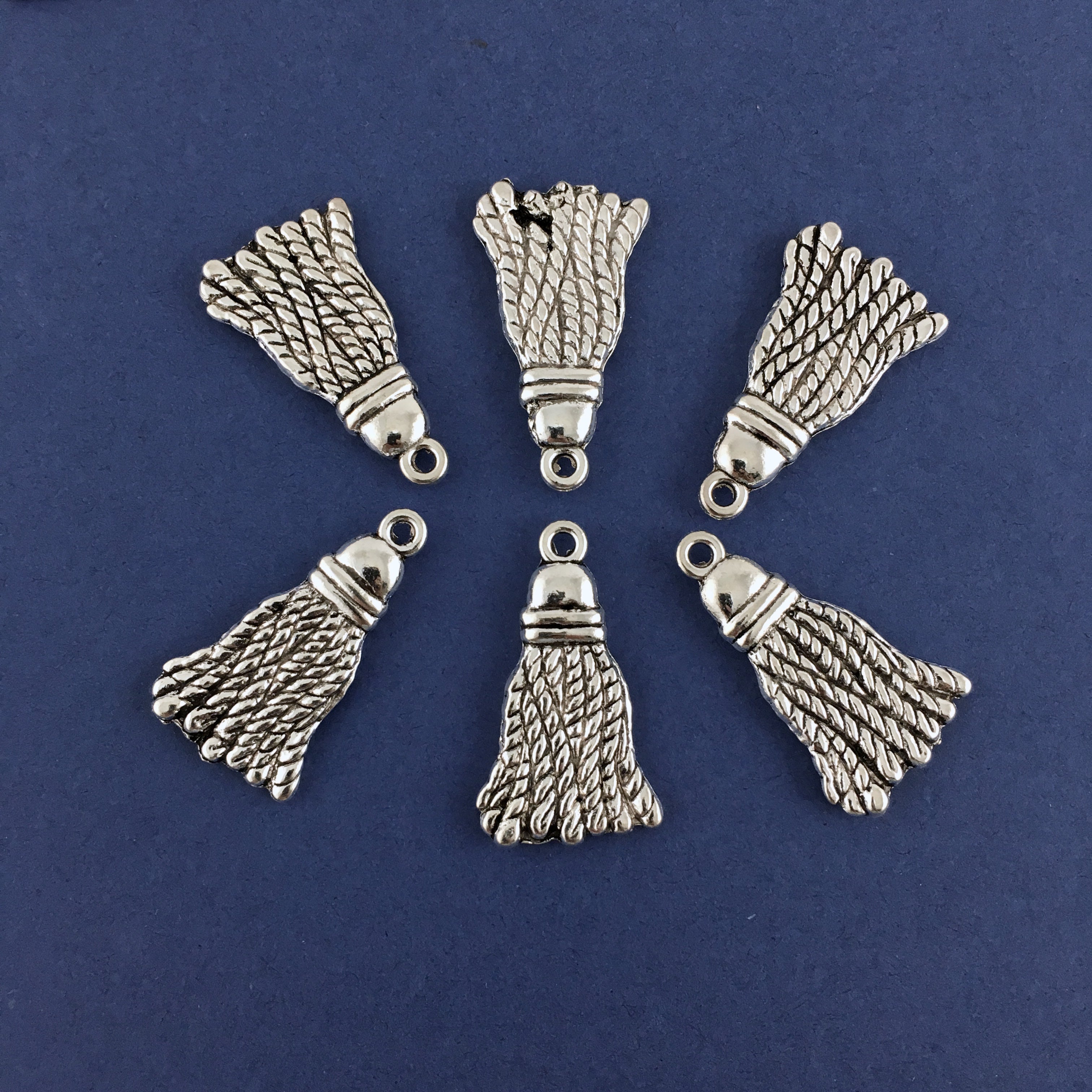 Alloy Silver Charm, 30mm Tassel Charm | Bellaire Wholesale