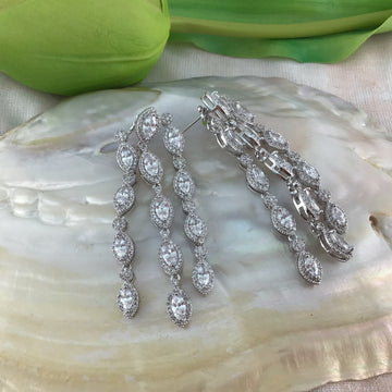 Bridal Cubic Zirconia Earrings, 18K Plated | Bellaire Wholesale