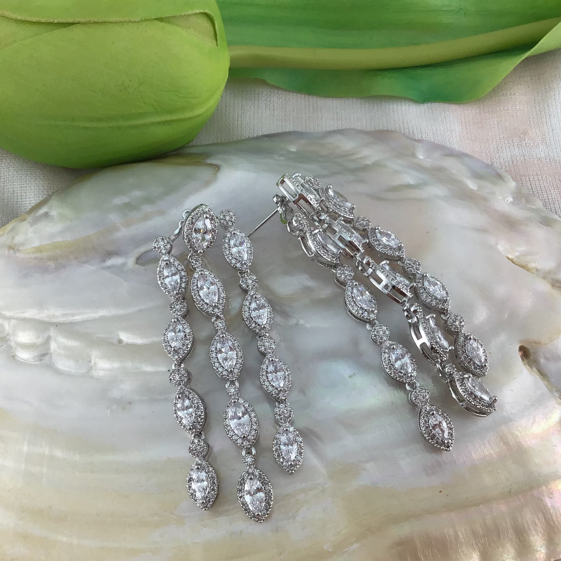 Bridal Cubic Zirconia Earrings, 18K Plated | Bellaire Wholesale