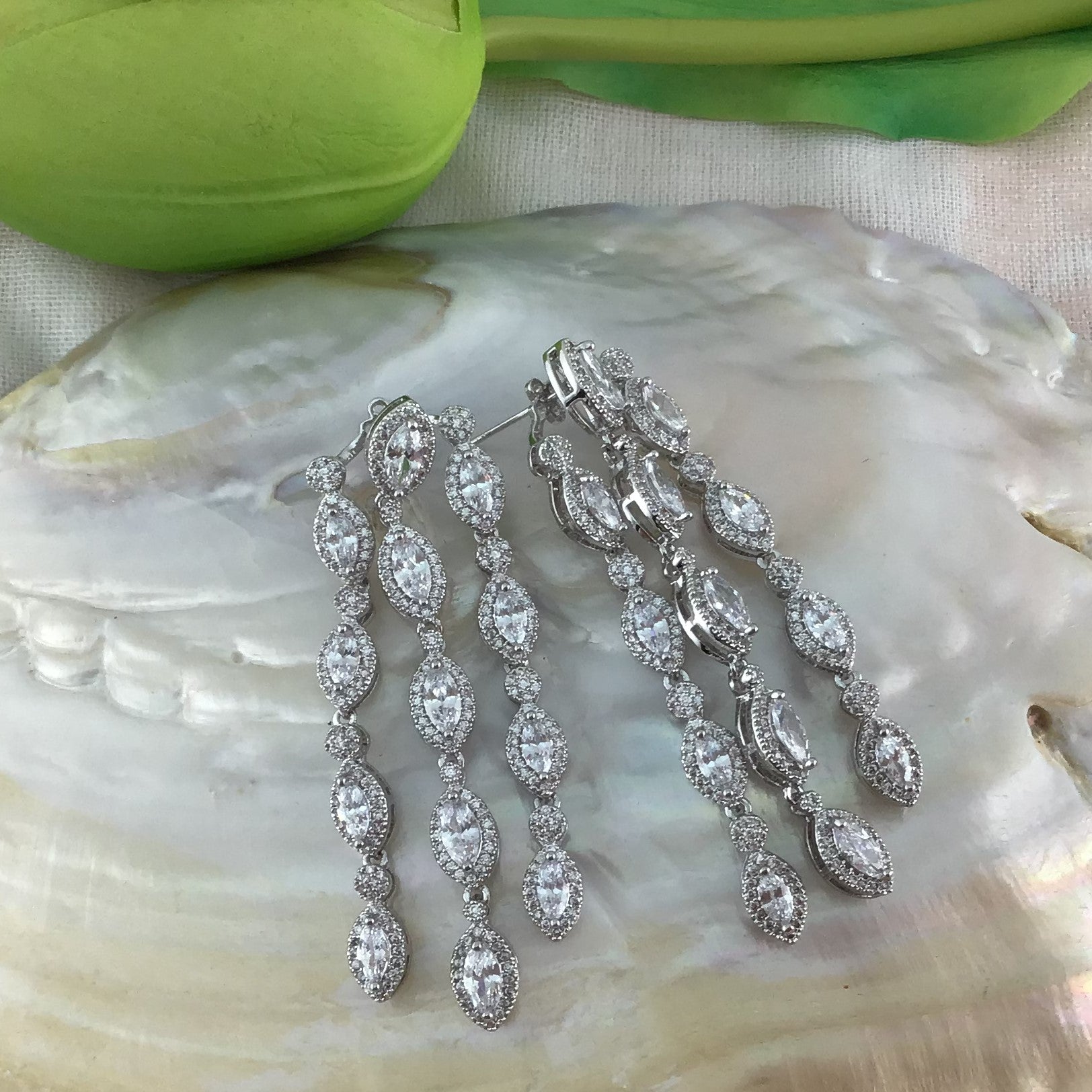 Bridal Cubic Zirconia Earrings, 18K Plated | Bellaire Wholesale
