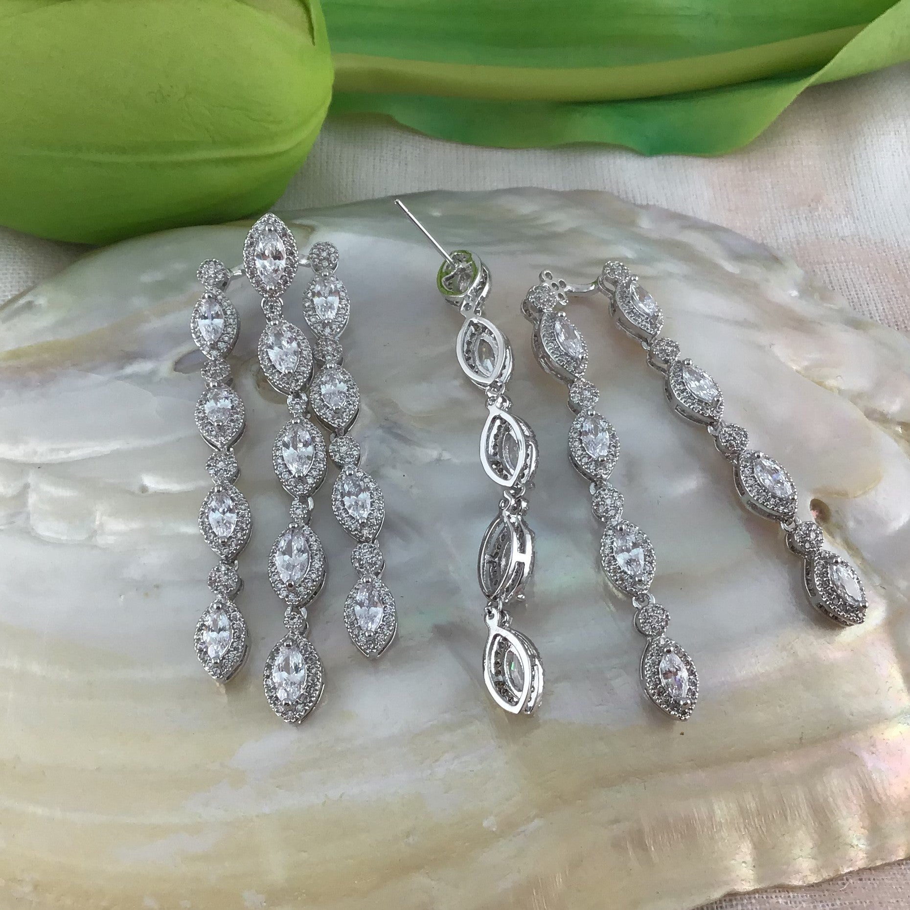 Bridal Cubic Zirconia Earrings, 18K Plated | Bellaire Wholesale