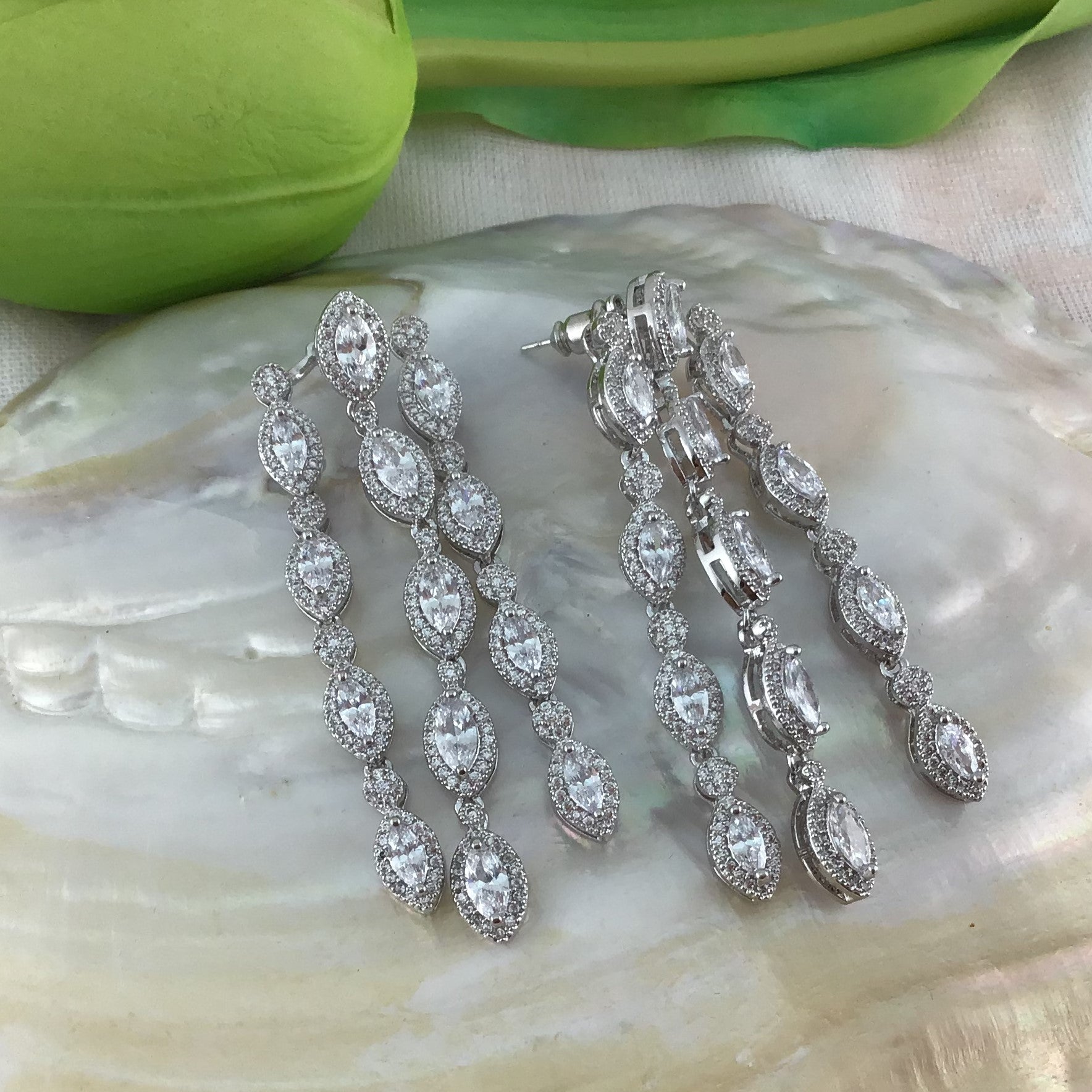 Bridal Cubic Zirconia Earrings, 18K Plated | Bellaire Wholesale