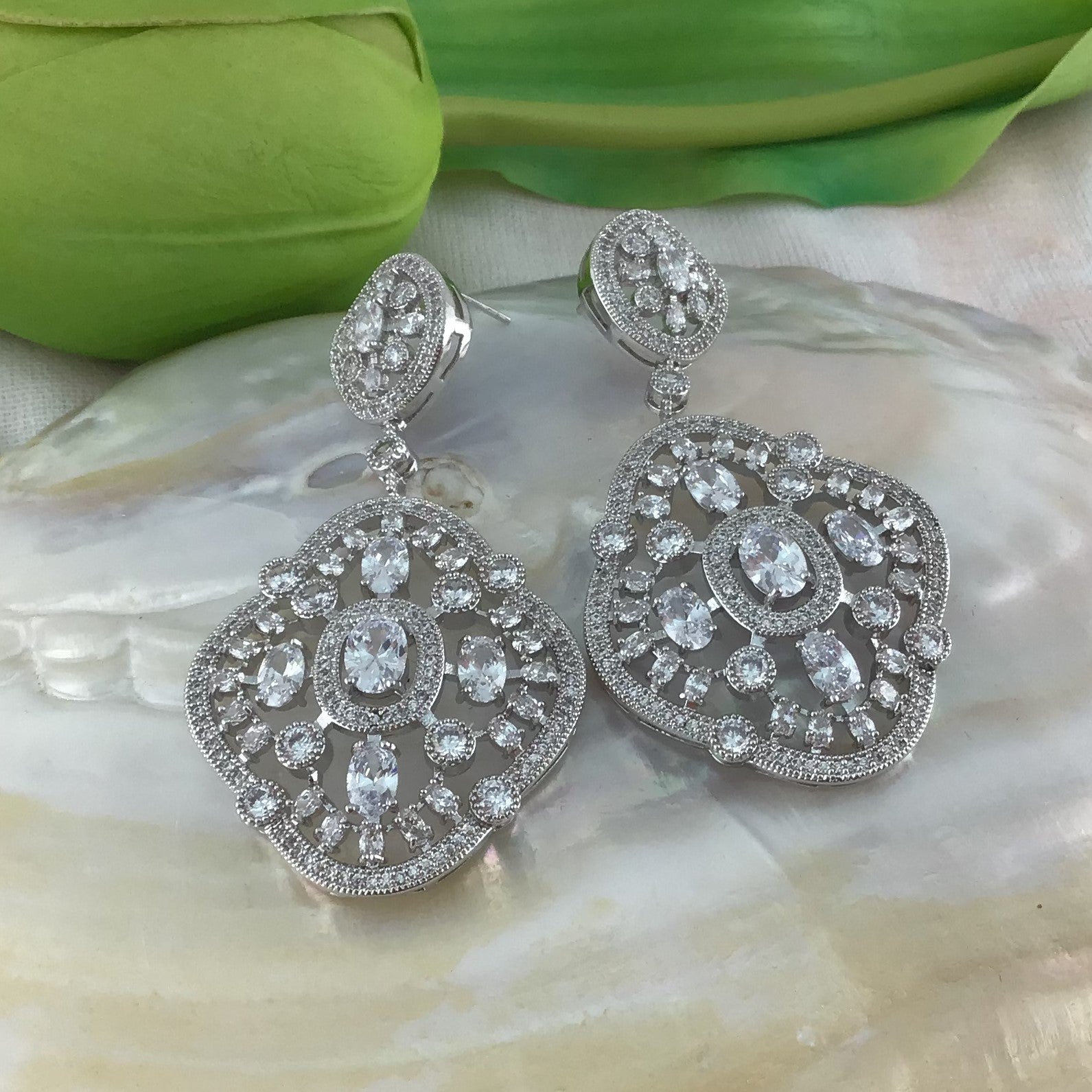 Bridal Cubic Zirconia Earrings, 18K Plated | Bellaire Wholesale