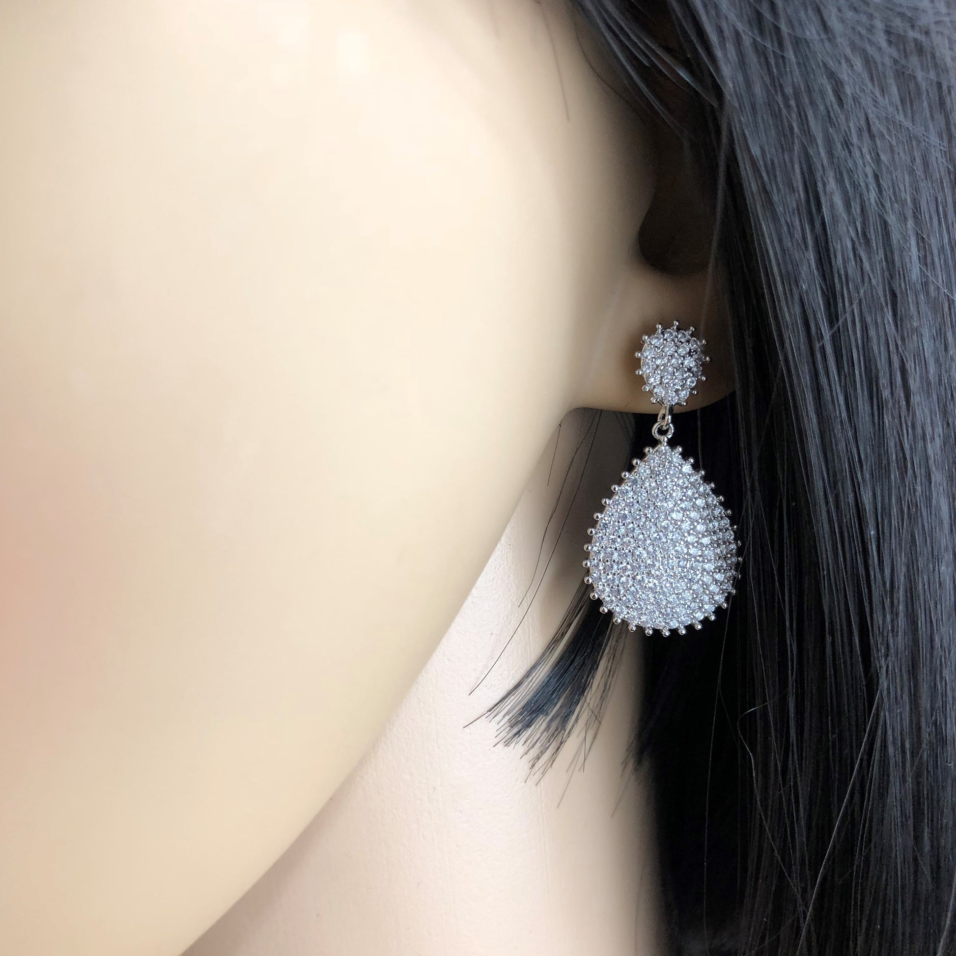 Bridal Cubic Zirconia Earrings, 18K Plated | Bellaire Wholesale