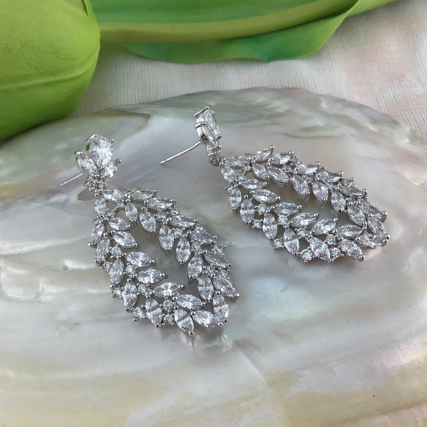Bridal Cubic Zirconia Earrings, 18K Plated | Bellaire Wholesale