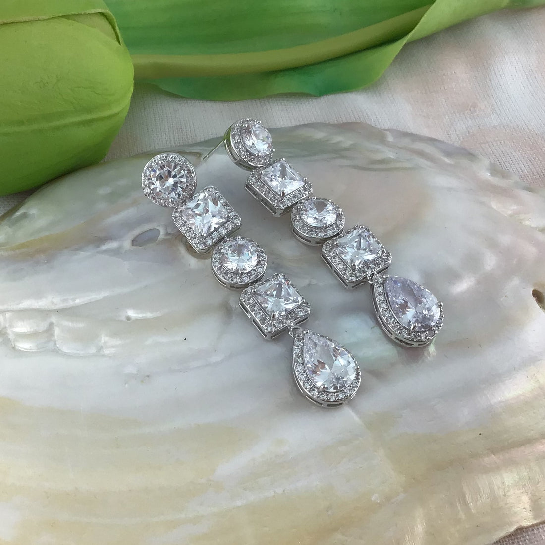 Bridal Cubic Zirconia Earrings, 18K Plated | Bellaire Wholesale