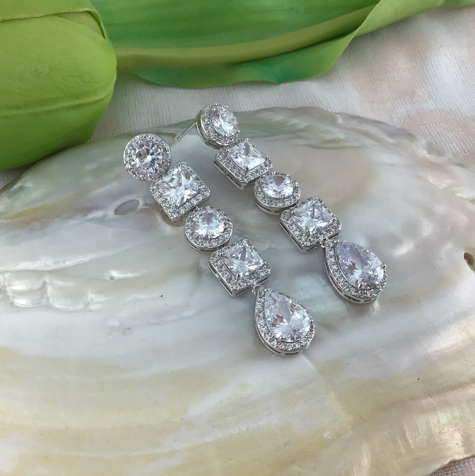 Bridal Cubic Zirconia Earrings, 18K Plated | Bellaire Wholesale