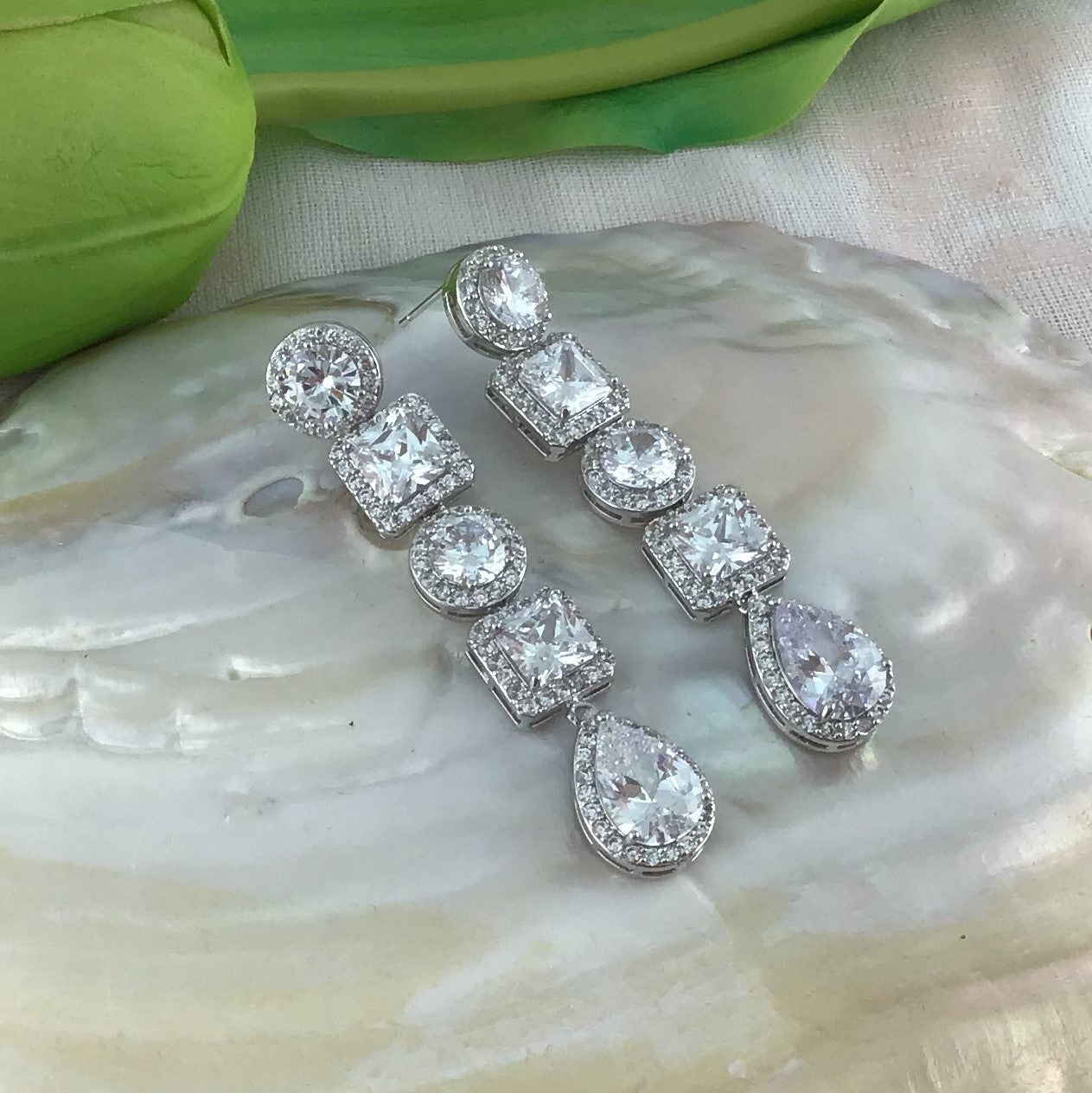 Bridal Cubic Zirconia Earrings, 18K Plated | Bellaire Wholesale