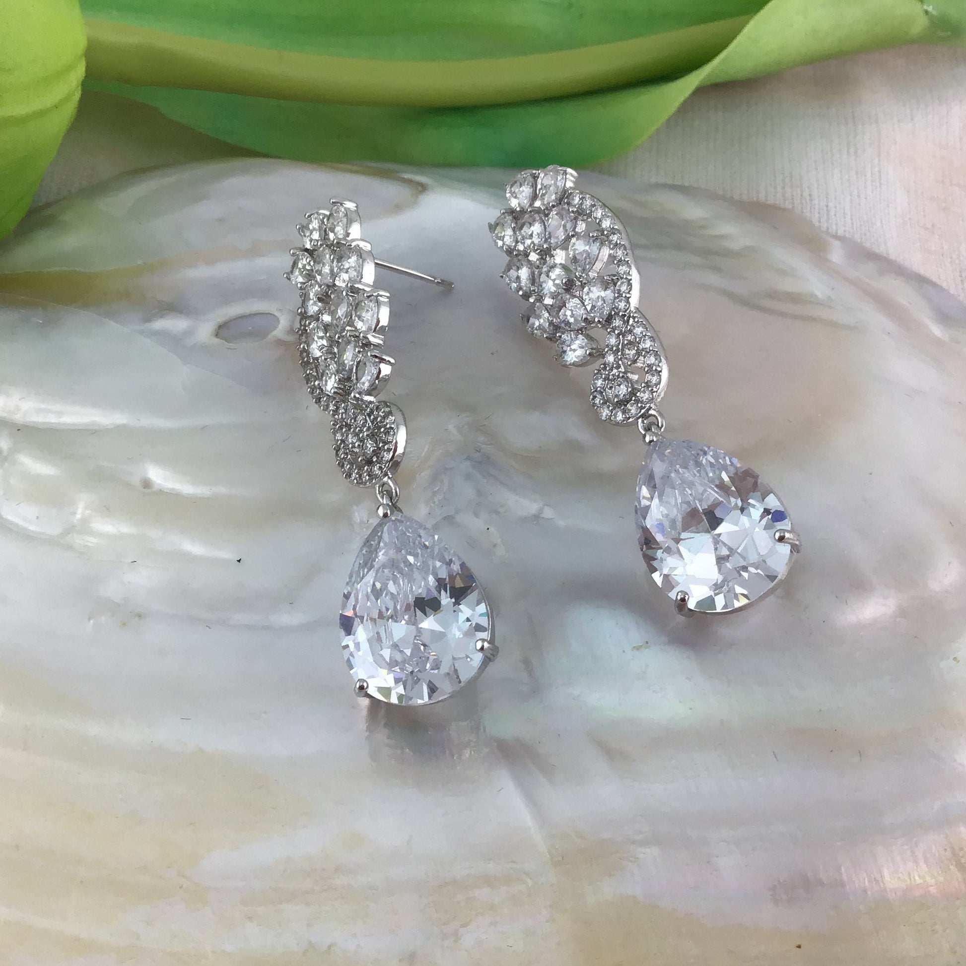 Bridal Cubic Zirconia Earrings, 18K Plated | Bellaire Wholesale