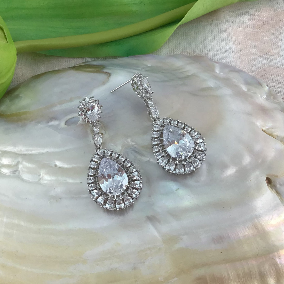 Bridal Cubic Zirconia Earrings, 18K Plated | Bellaire Wholesale