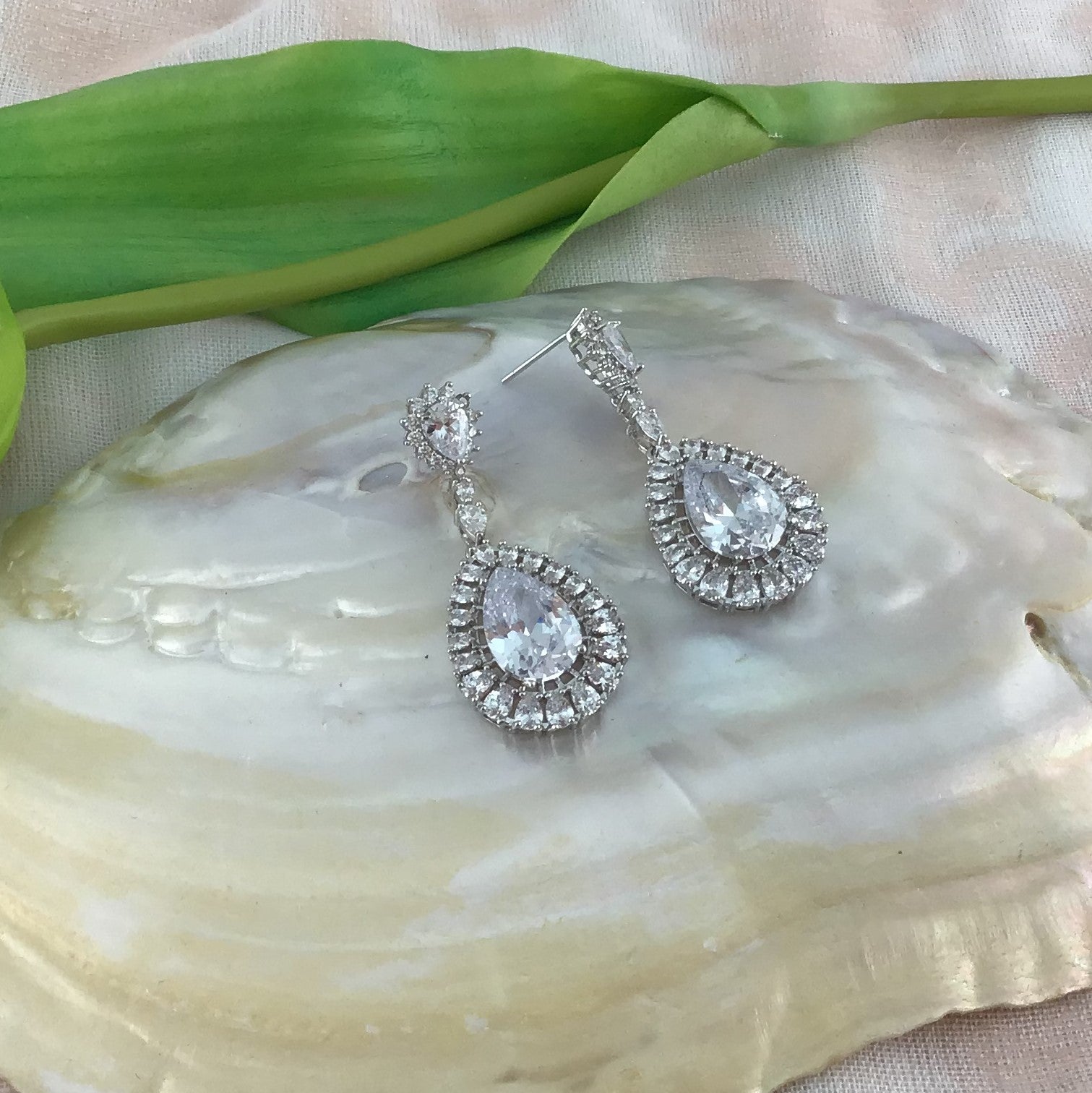 Bridal Cubic Zirconia Earrings, 18K Plated | Bellaire Wholesale