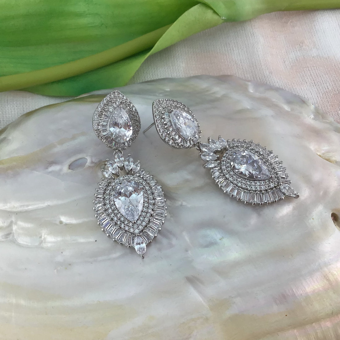 Bridal Cubic Zirconia Earrings, 18K Plated | Bellaire Wholesale