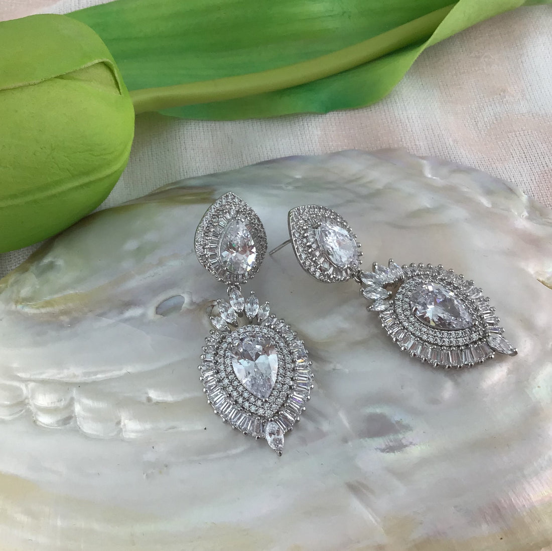 Bridal Cubic Zirconia Earrings, 18K Plated | Bellaire Wholesale