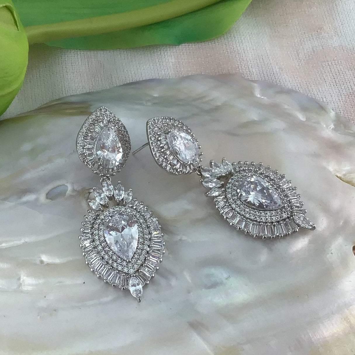 Bridal Cubic Zirconia Earrings, 18K Plated | Bellaire Wholesale