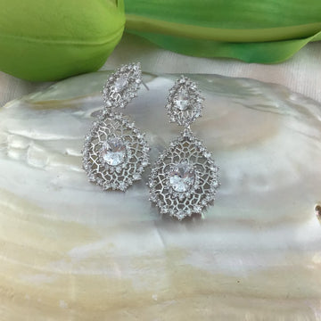 Bridal Cubic Zirconia Earrings, 18K Plated | Bellaire Wholesale