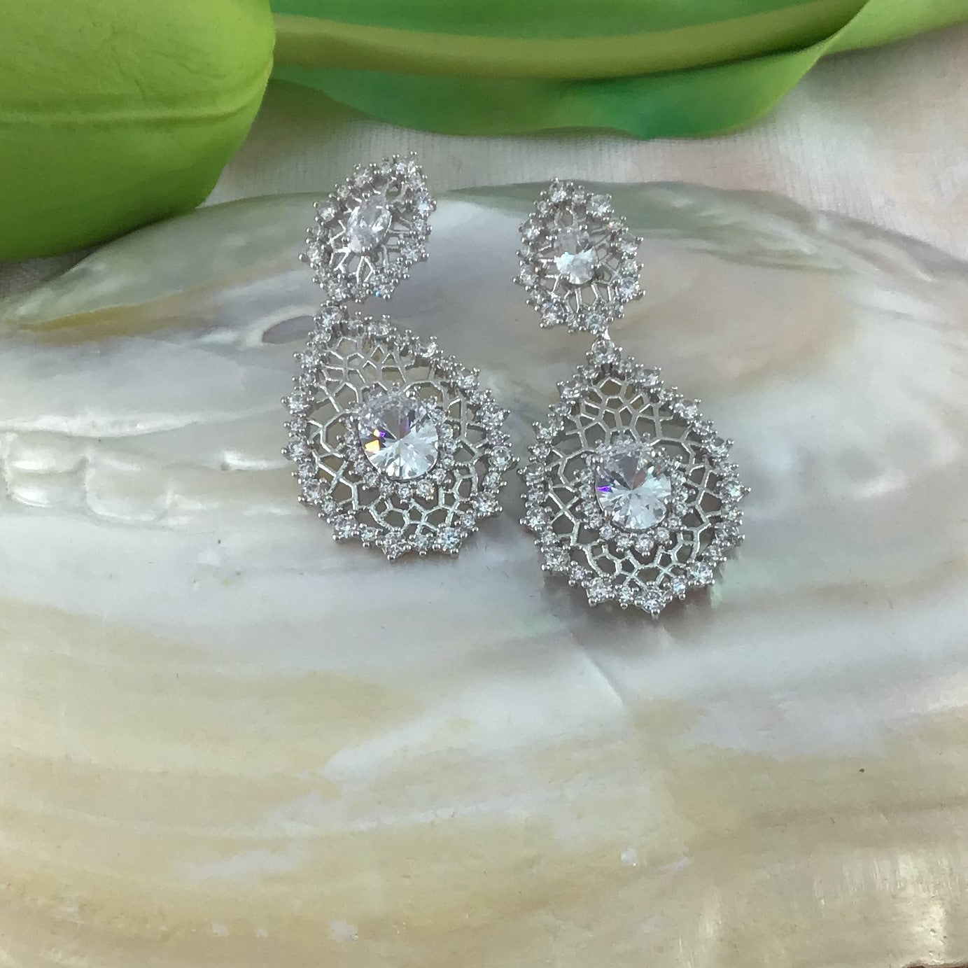 Bridal Cubic Zirconia Earrings, 18K Plated | Bellaire Wholesale