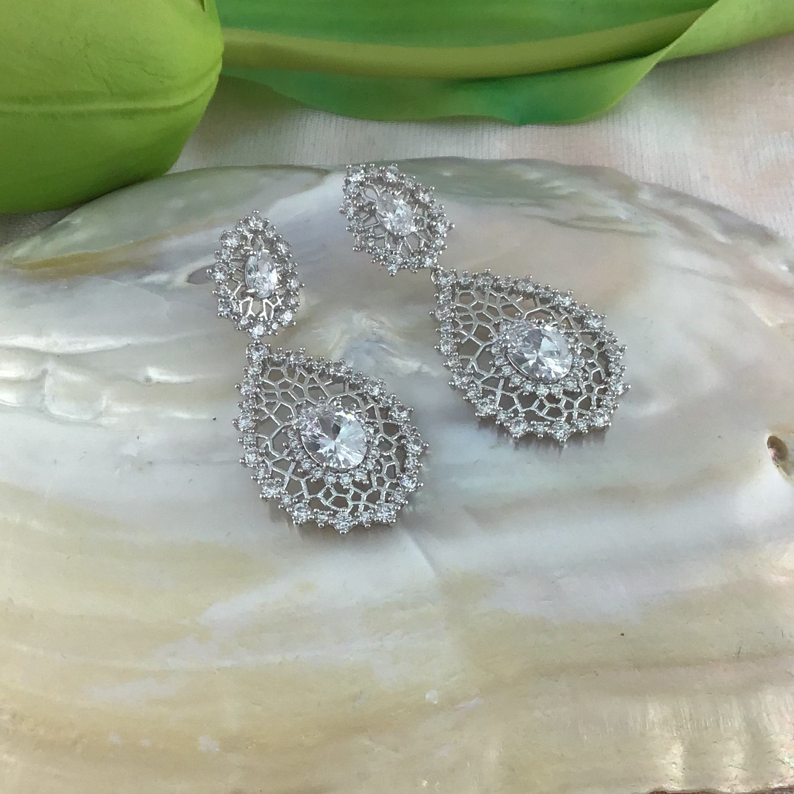Bridal Cubic Zirconia Earrings, 18K Plated | Bellaire Wholesale