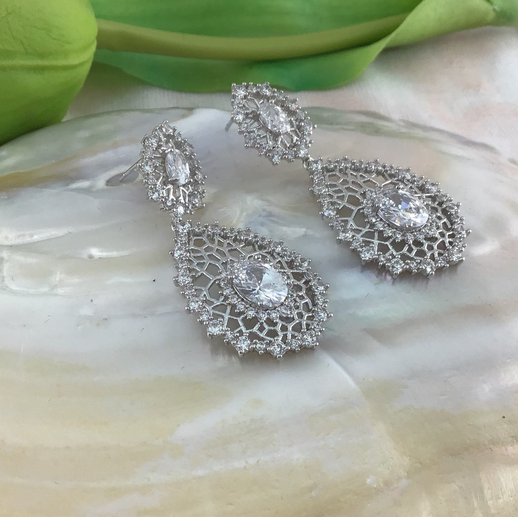 Bridal Cubic Zirconia Earrings, 18K Plated | Bellaire Wholesale