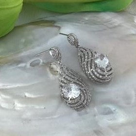Bridal Cubic Zirconia Earrings, 18K Plated | Bellaire Wholesale