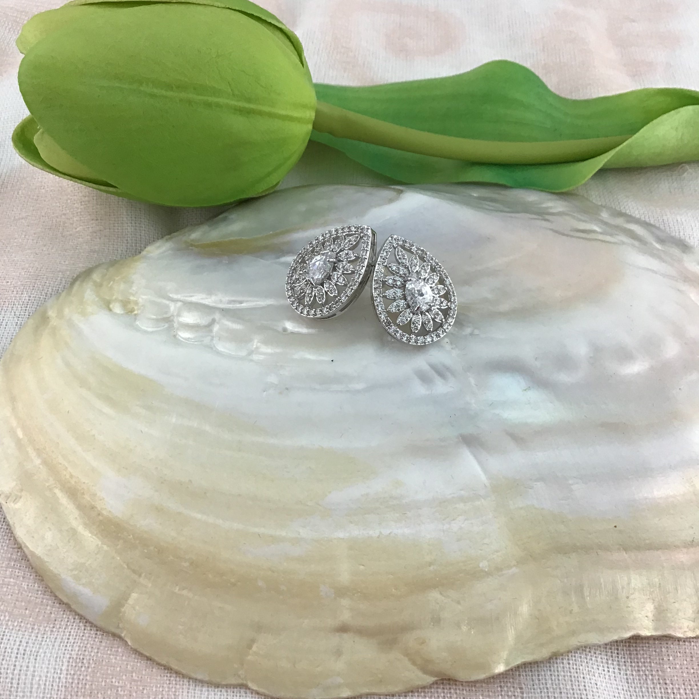 Bridal Cubic Zirconia Earrings, 18K Plated | Bellaire Wholesale