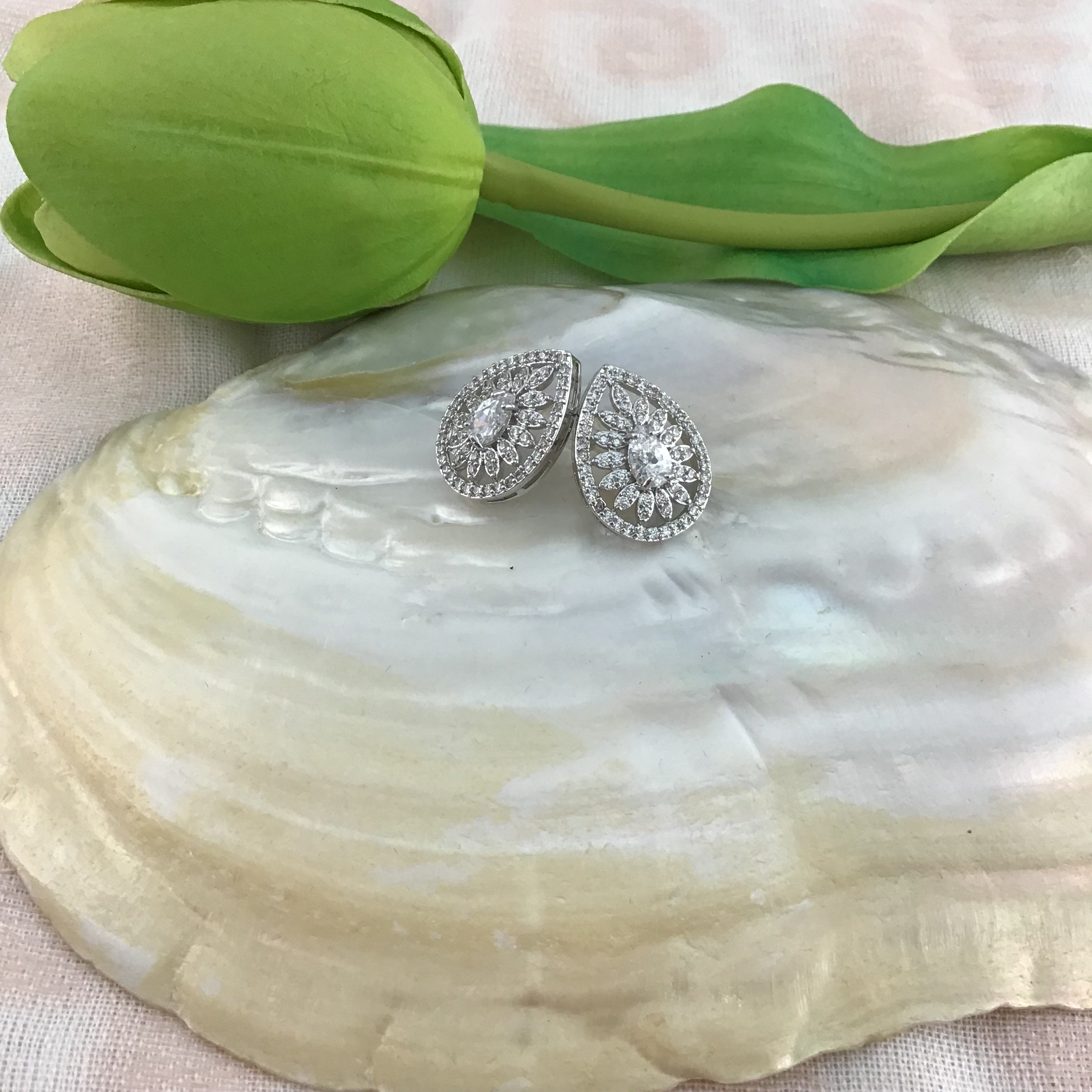 Bridal Cubic Zirconia Earrings, 18K Plated | Bellaire Wholesale
