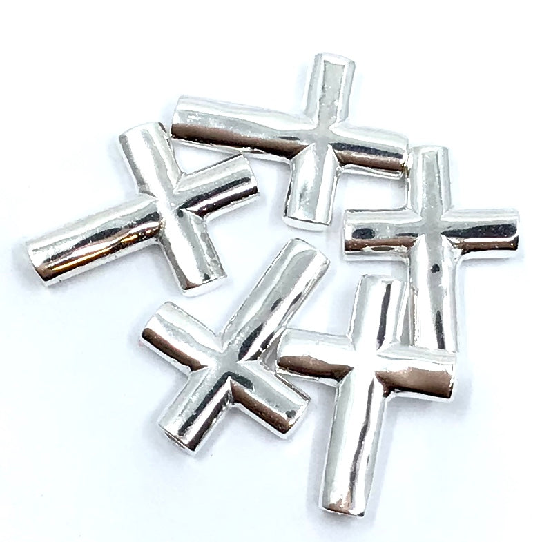 Medium Sterling Silver Cross Beads | Bellaire Wholesale