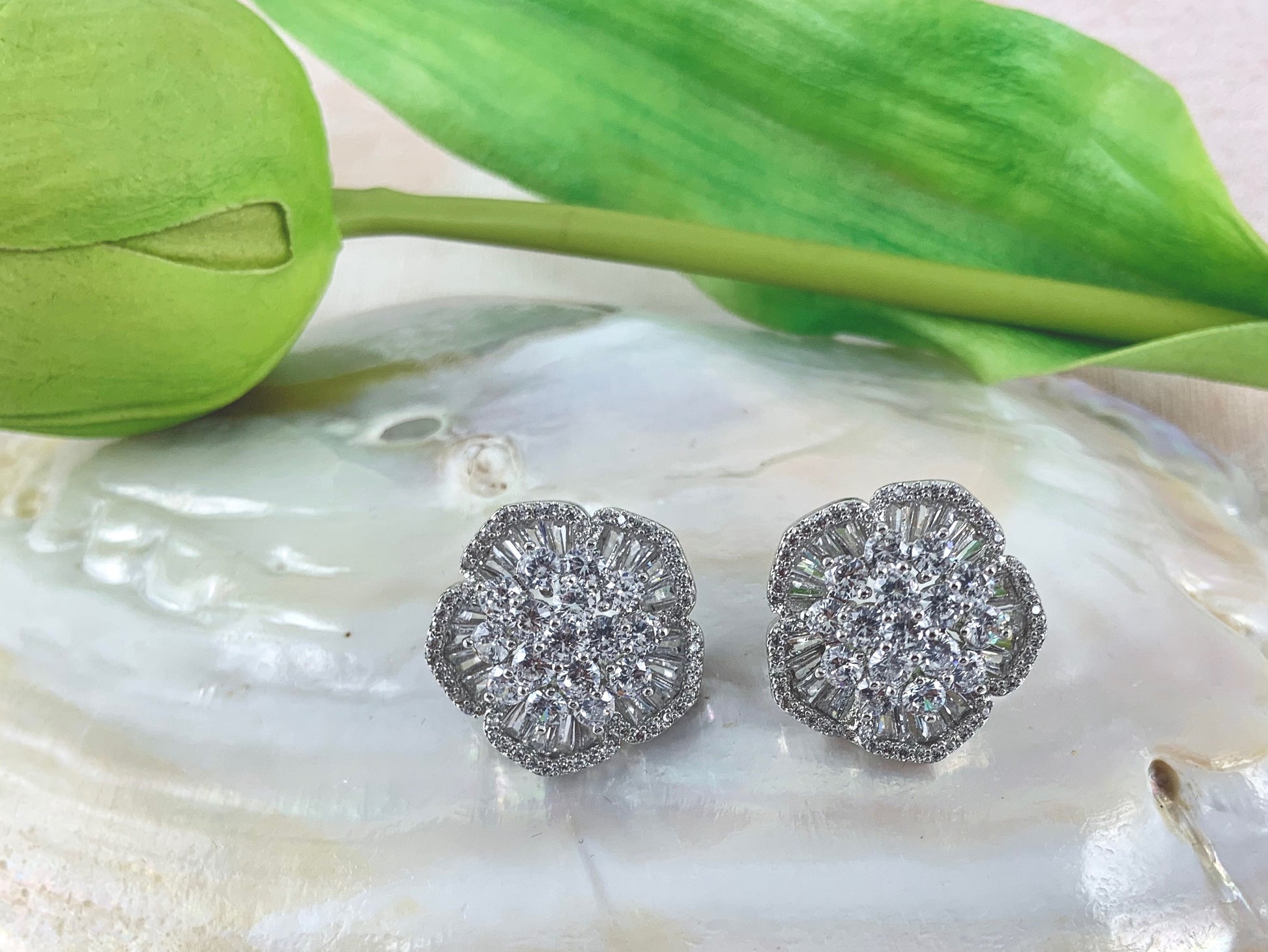 Bridal Cubic Zirconia Earrings, 18K Plated | Bellaire Wholesale