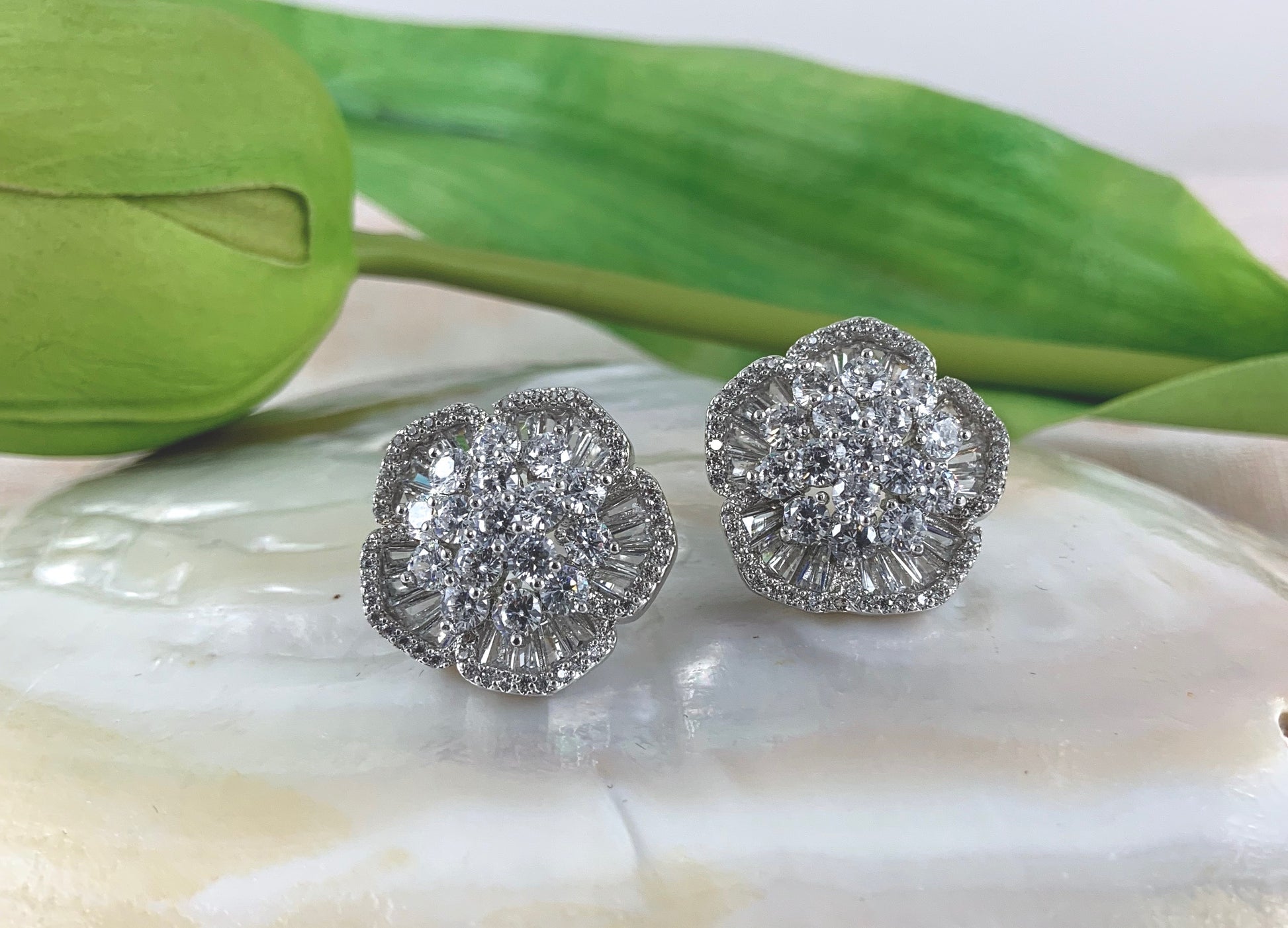 Bridal Cubic Zirconia Earrings, 18K Plated | Bellaire Wholesale