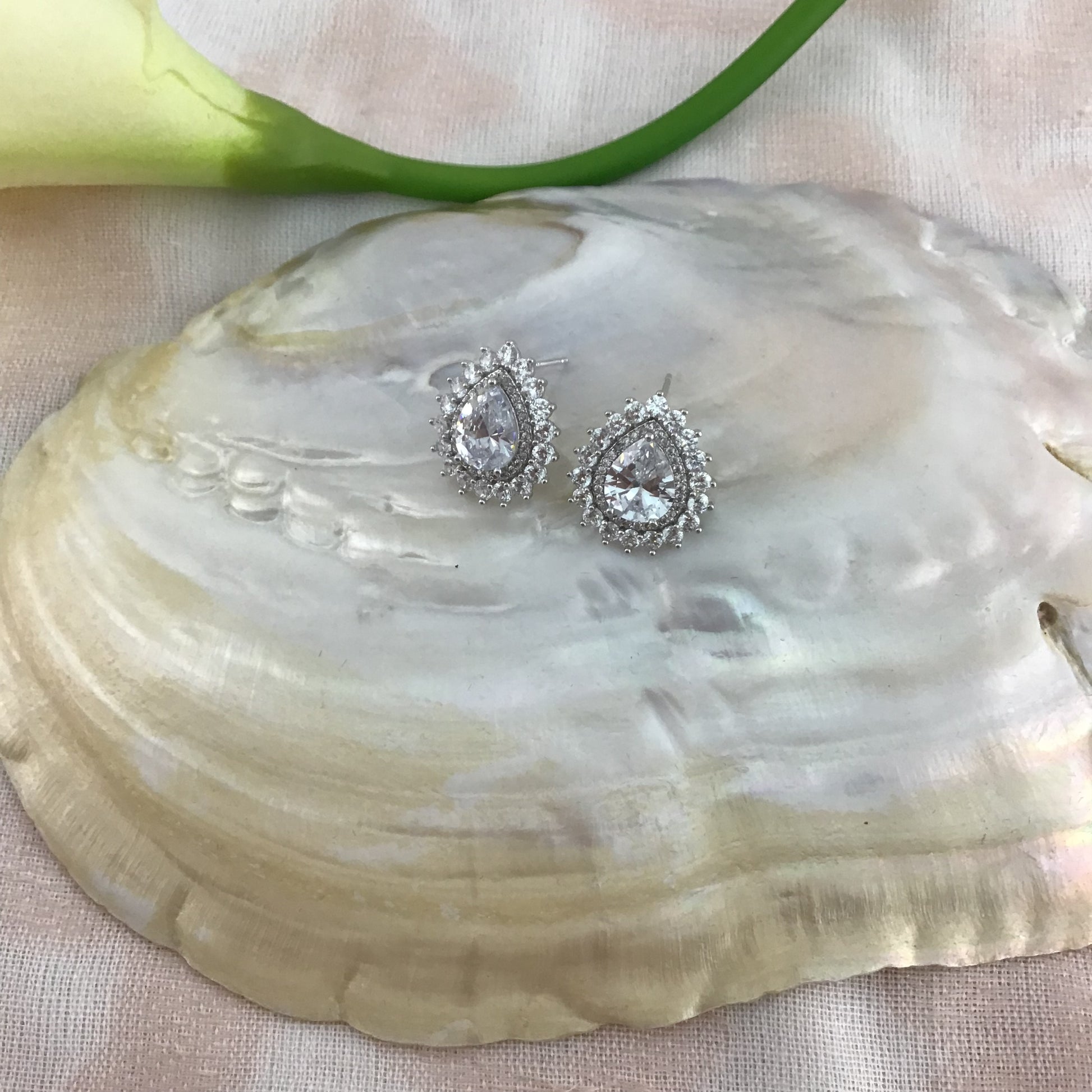 Bridal Cubic Zirconia Earrings, 18K Plated | Bellaire Wholesale