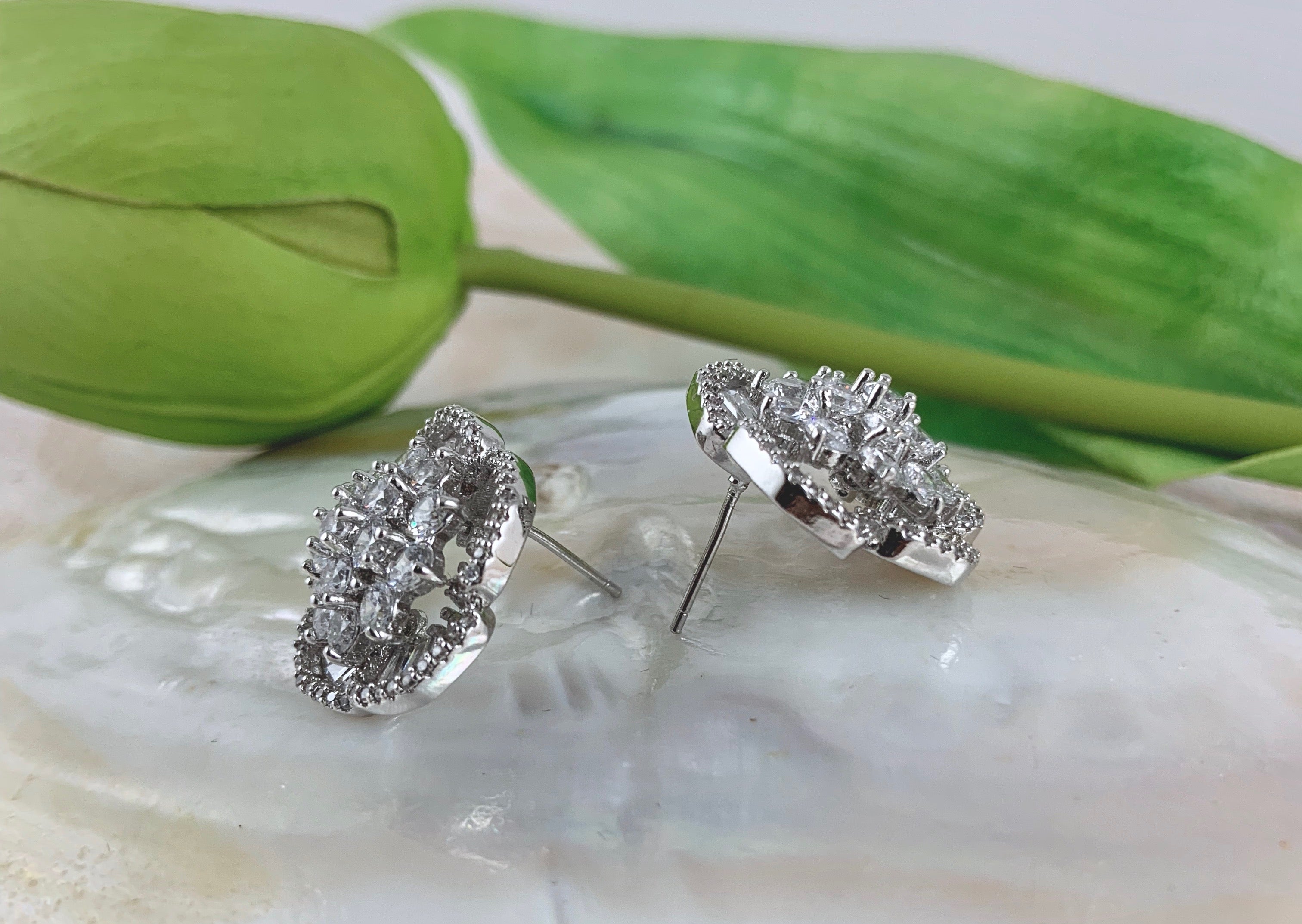 Bridal Cubic Zirconia Earrings, 18K Plated | Bellaire Wholesale