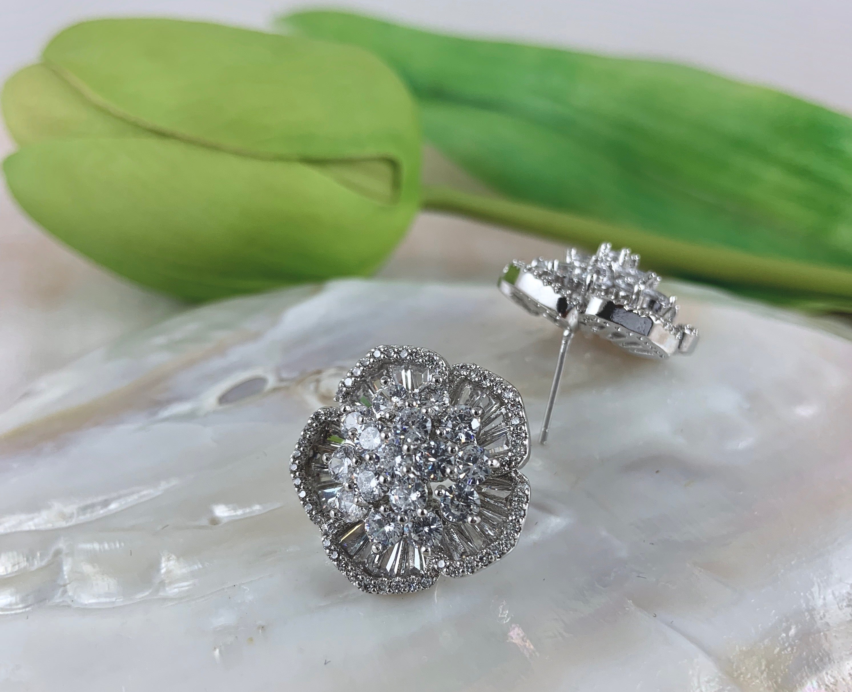 Bridal Cubic Zirconia Earrings, 18K Plated | Bellaire Wholesale