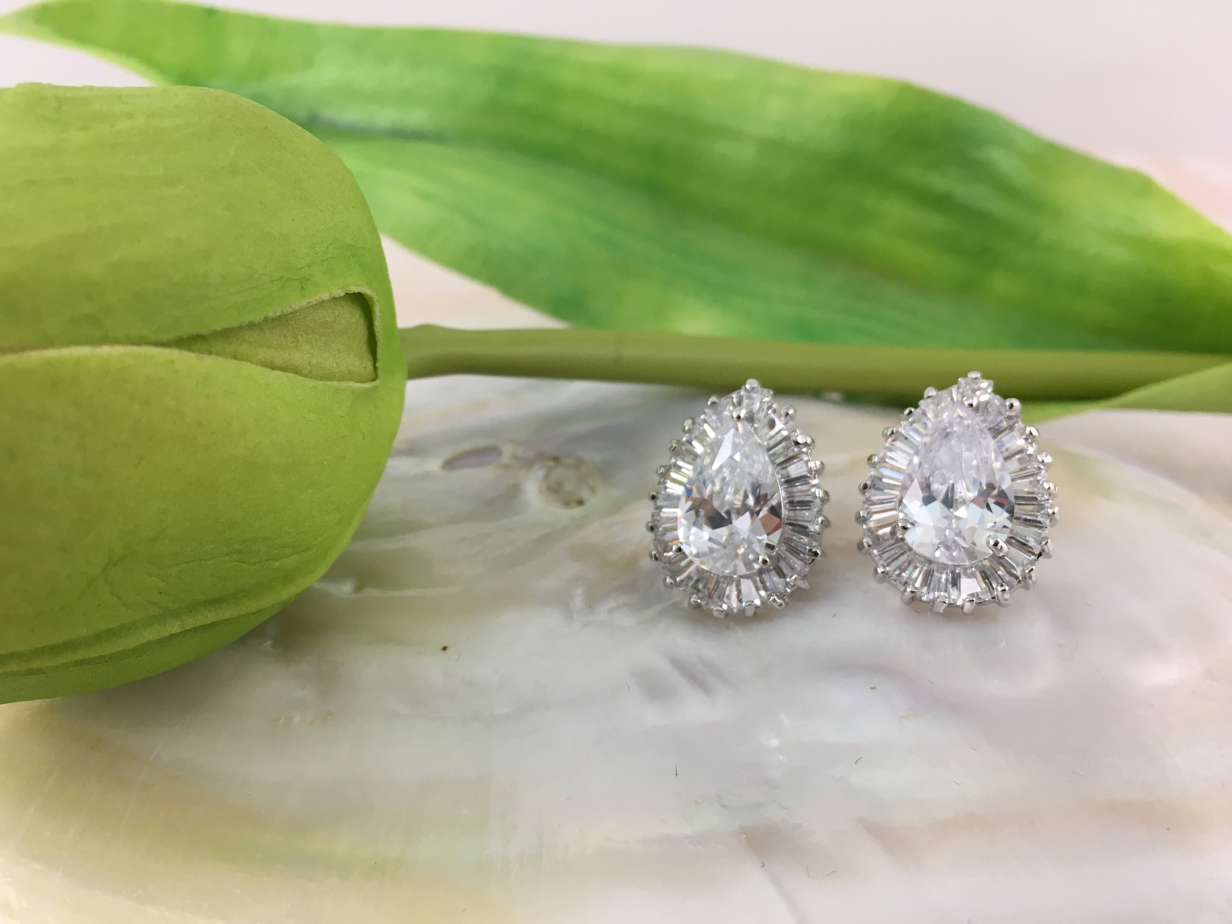 Bridal Cubic Zirconia Earrings, 18K Plated | Bellaire Wholesale